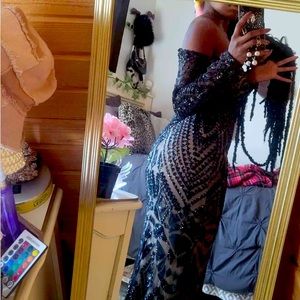 Black Long sleeve Prom Dress